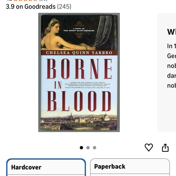 #0971+ Paperback Borne in Blood by Chelsea Quinn Yarbro - Picture 3 of 6